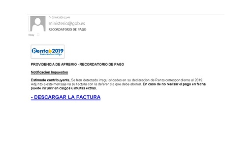 AEAT - phishing - alerta