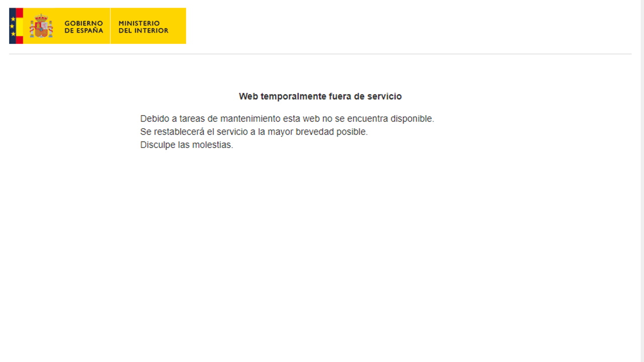 Web Ministerio del Interior - ataque DDoS