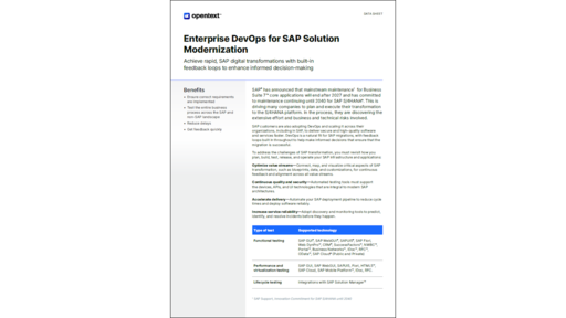 Portada WP Opentext Enterprise DevOps for Sap solution modernization